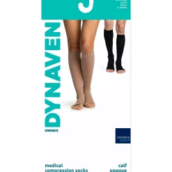 Dynaven Opaque Knee High 20-30 mmHg, Open Toe w/ Silicone Top