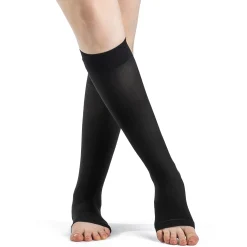 Dynaven Opaque Knee High 15-20 mmHg, Open Toe w/ Silicone Top