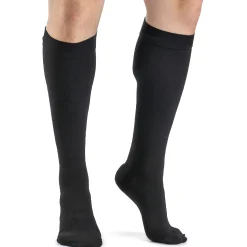 Dynaven Opaque Ribbed Men's Knee High 15-20 mmHg w/ Silicone Top