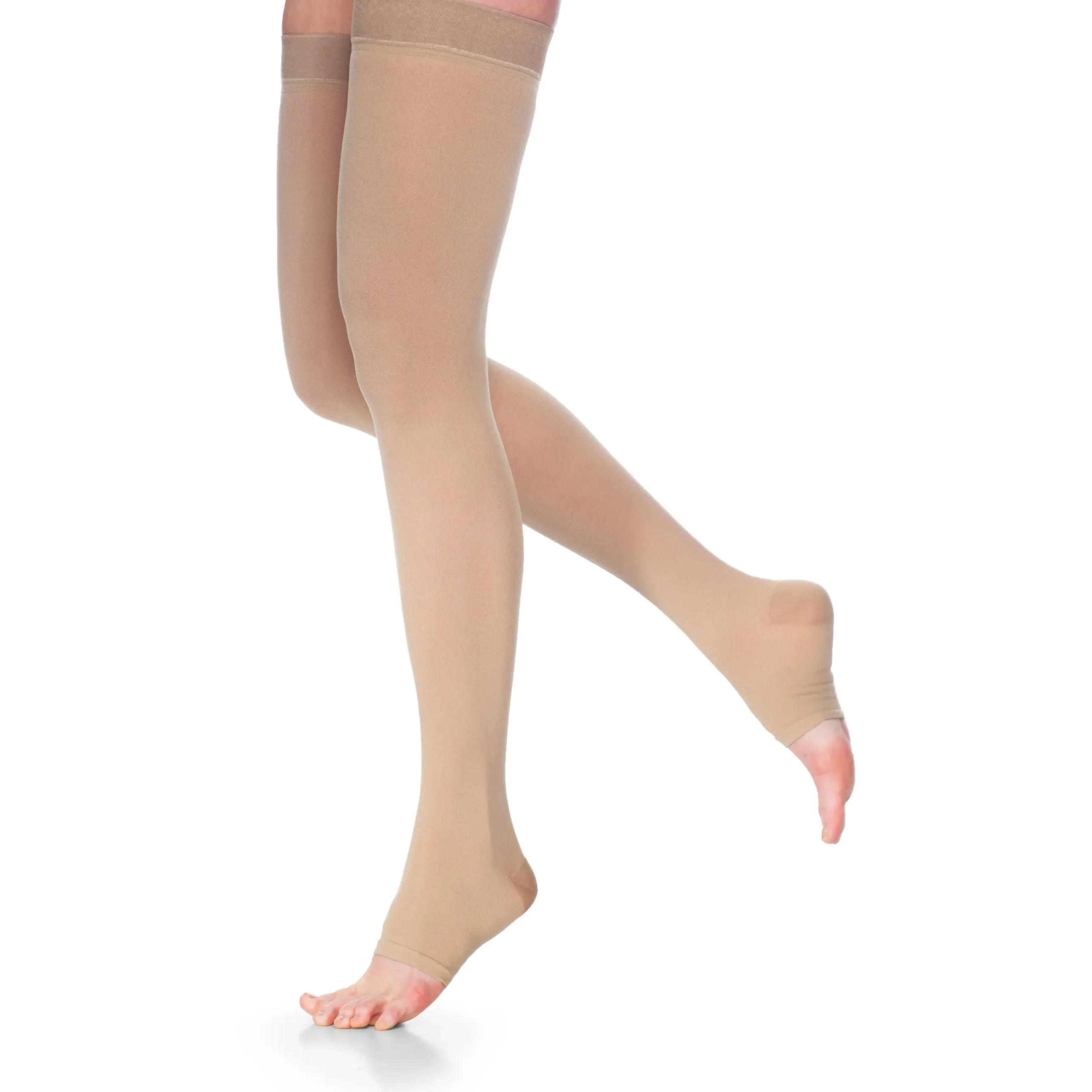 Dynaven Opaque Thigh High 30-40 mmHg, Open Toe