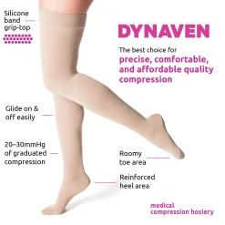 Dynaven Opaque Women's Thigh High 20-30 mmHg