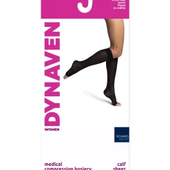 Dynaven Sheer Women's Knee High 15-20 mmHg, Open Toe