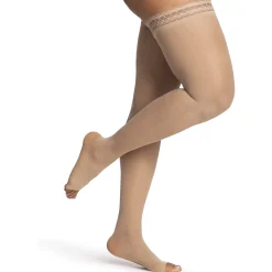 Dynaven Sheer Women's Thigh High 20-30 mmHg, Open Toe