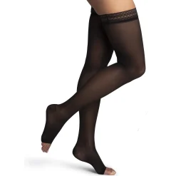 Dynaven Sheer Women's Thigh High 20-30 mmHg, Open Toe