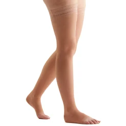 EvoNation Everyday Sheer 15-20 mmHg OPEN TOE Thigh High w/ Lace Top Band