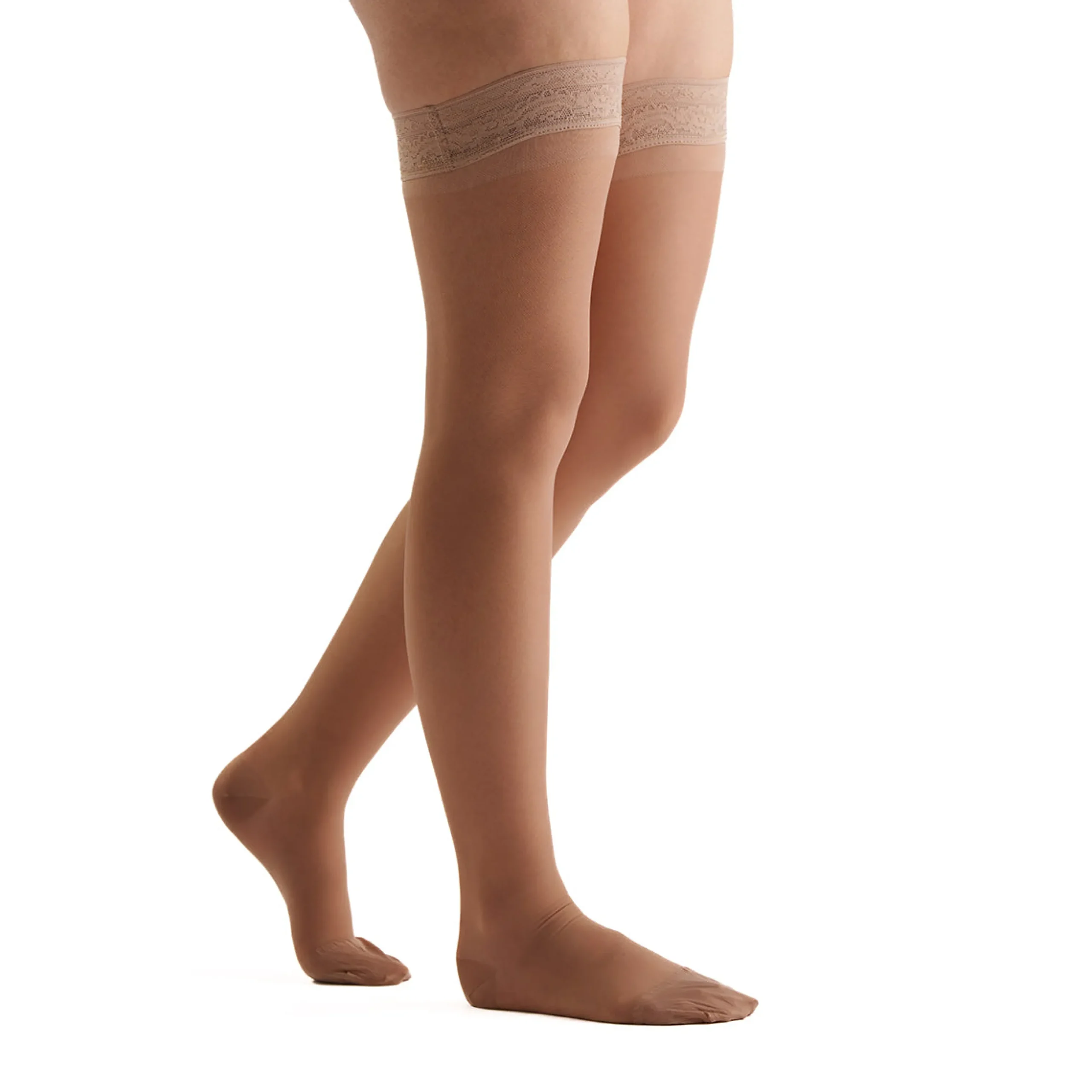 EvoNation Everyday Sheer 15-20 mmHg Thigh High w/ Lace Top Band