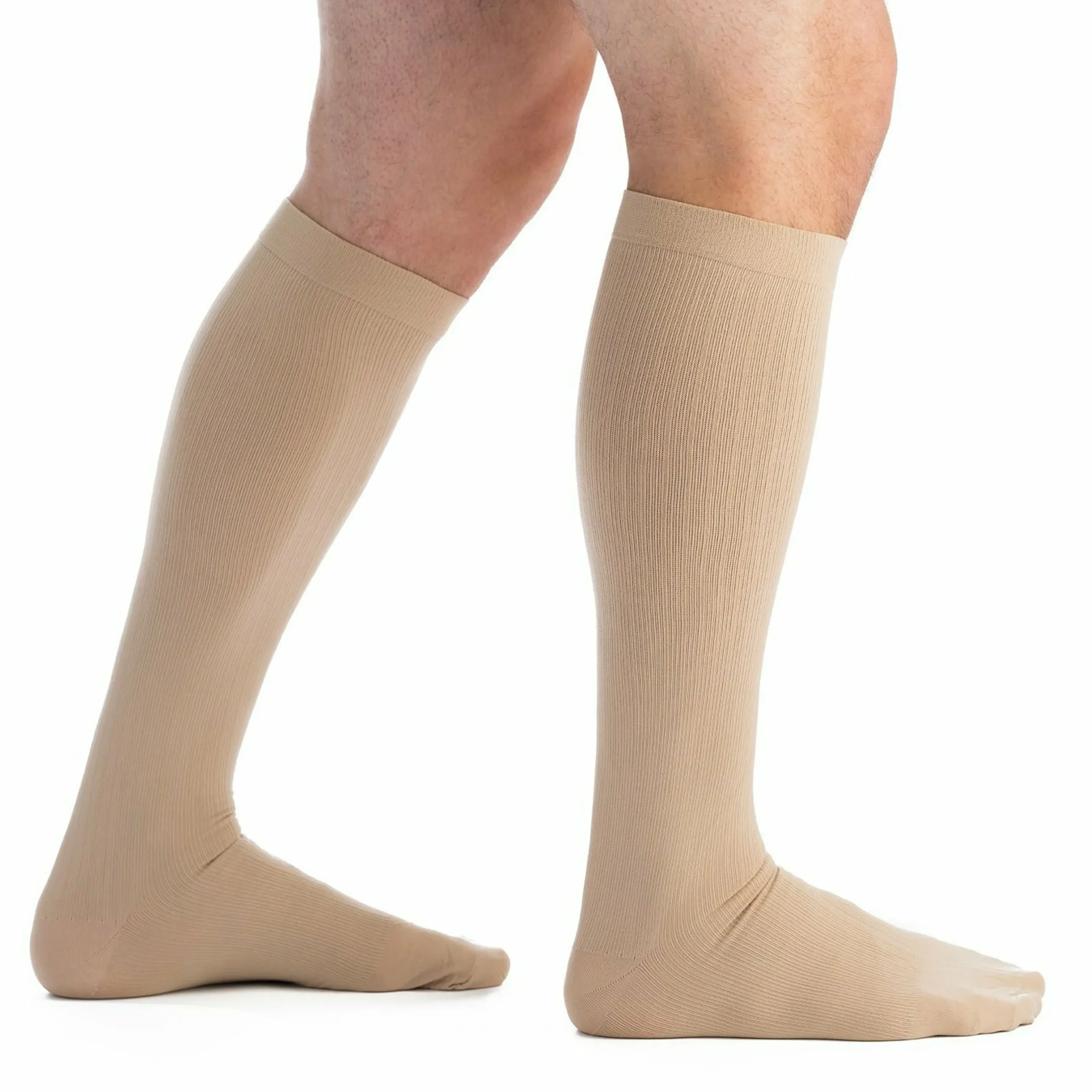 EvoNation Men's Classic Ribbed 15-20 mmHg Knee High
