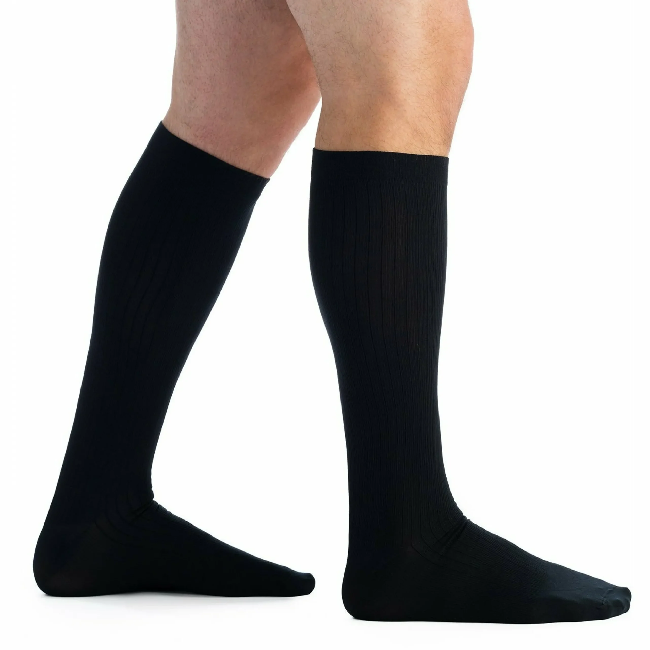 EvoNation Men's Classic Ribbed 15-20 mmHg Knee High