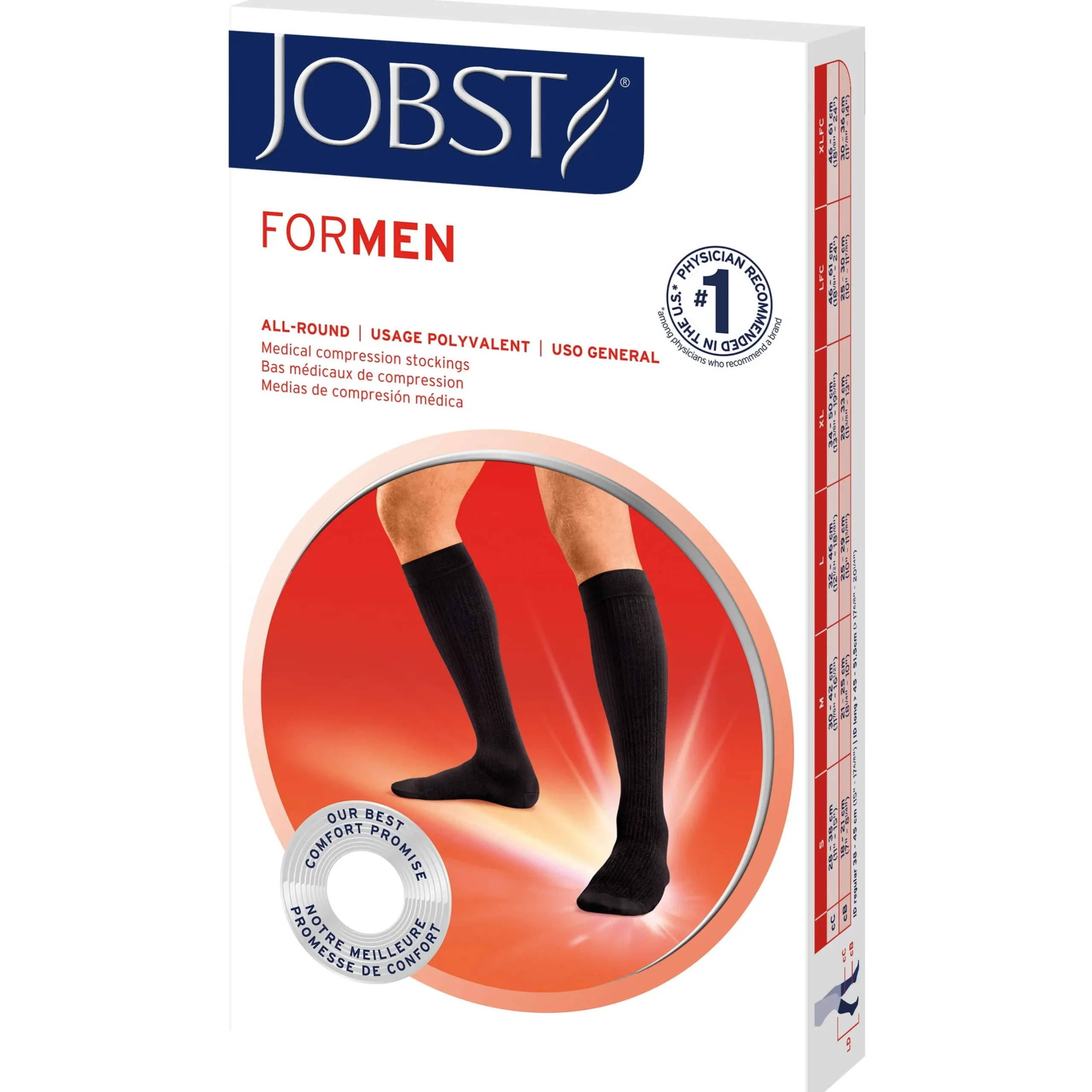 JOBST® forMen Knee High w/ SoftFit Band 15-20 mmHg, Open Toe