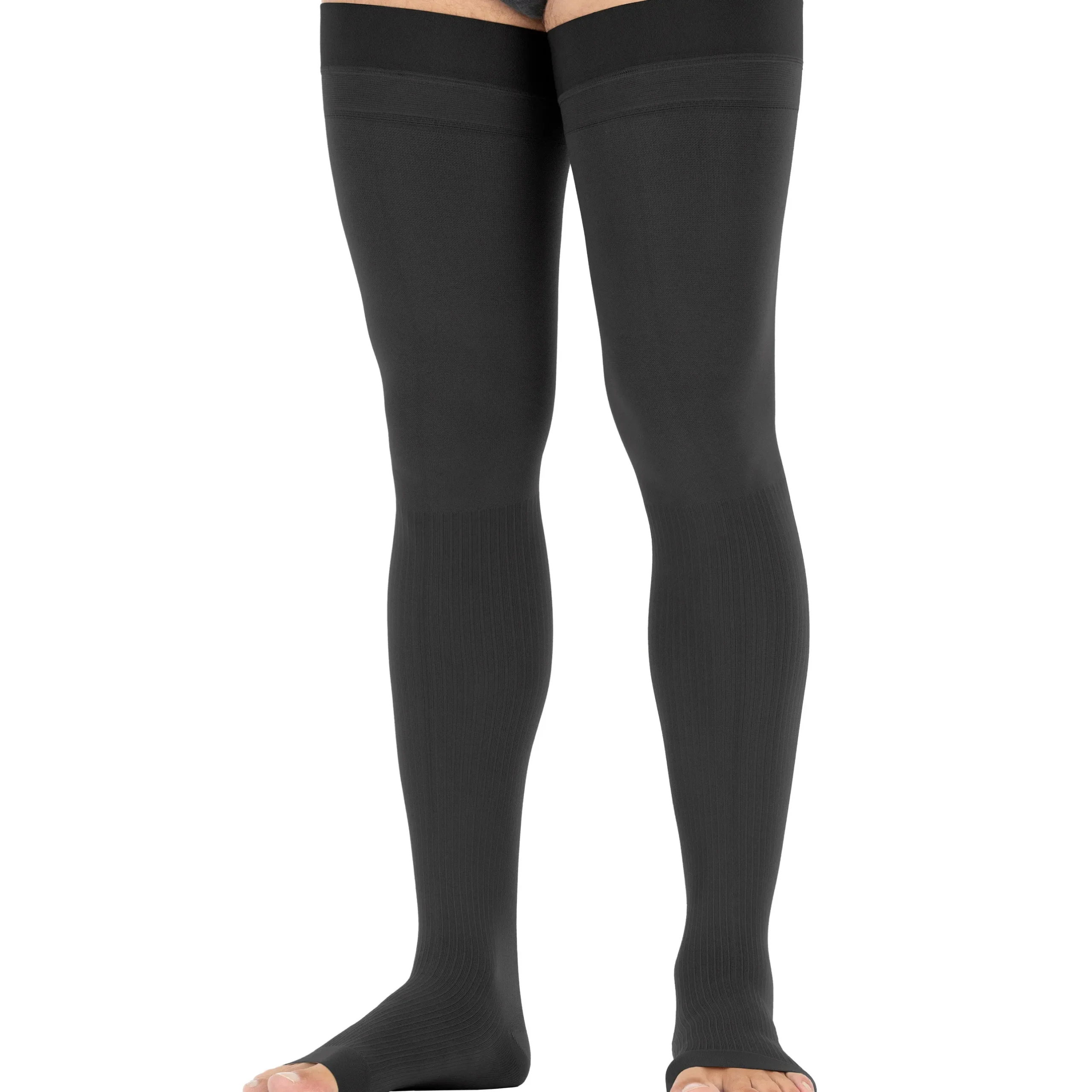 JOBST® forMen Thigh High w/ Micro Dotted Band 30-40 mmHg, Open Toe