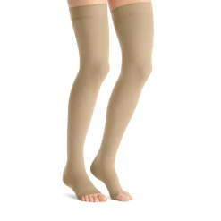 JOBST® Opaque Women's Thigh High 30-40 mmHg w/ Silicone Dot Top Band, Open Toe