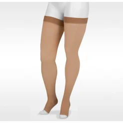 Juzo Basic Thigh High 20-30 mmHg, Open Toe w/ Silicone Top Band