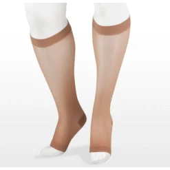 Juzo Naturally Sheer Knee High 15-20 mmhg, Open Toe