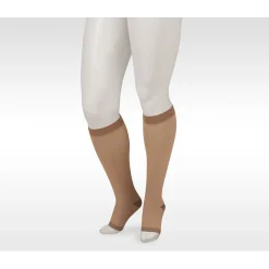Juzo Soft Silver Knee High 20-30 mmHg w/ Silicone Band, Open Toe