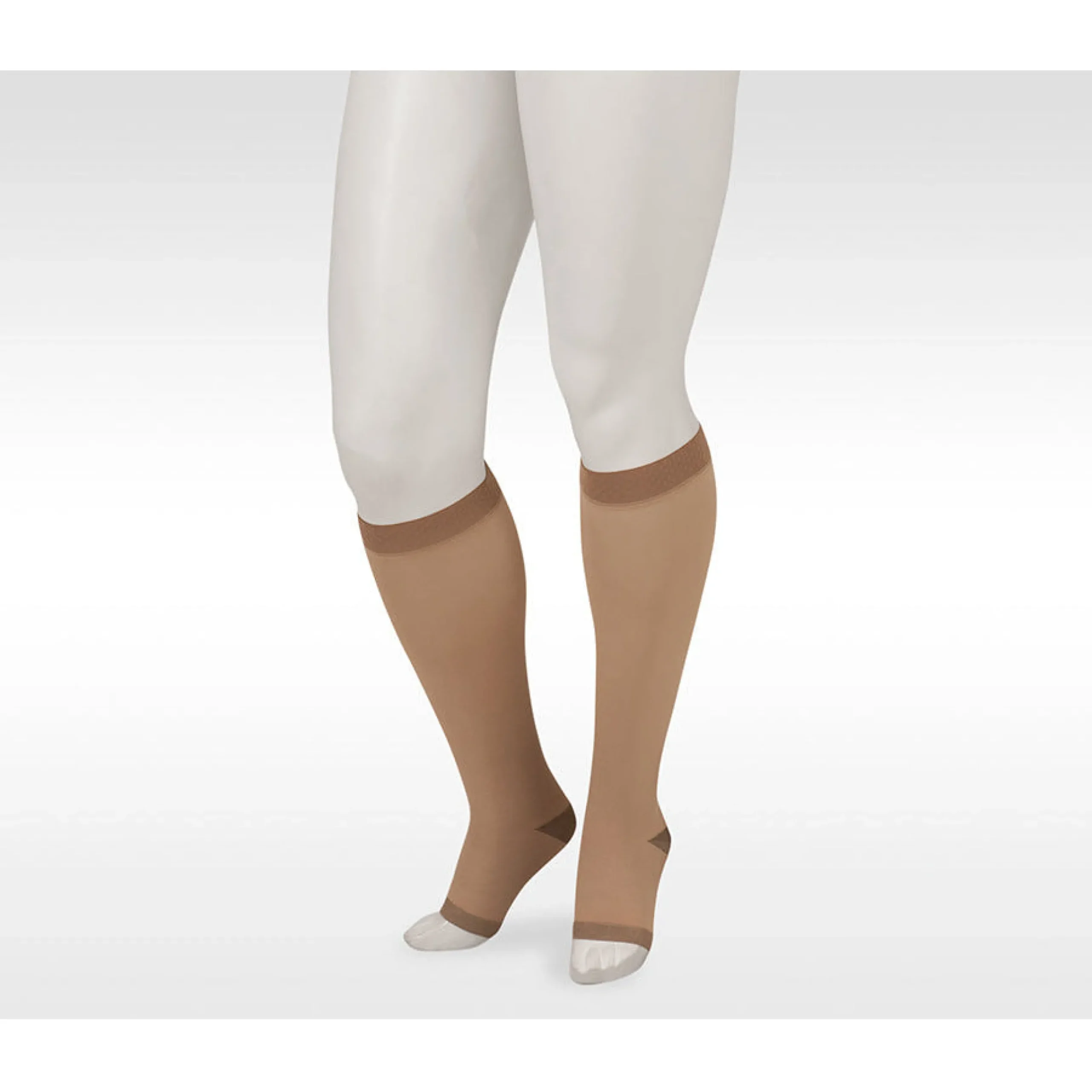Juzo Soft Silver Knee High 20-30 mmHg w/ Silicone Band, Open Toe