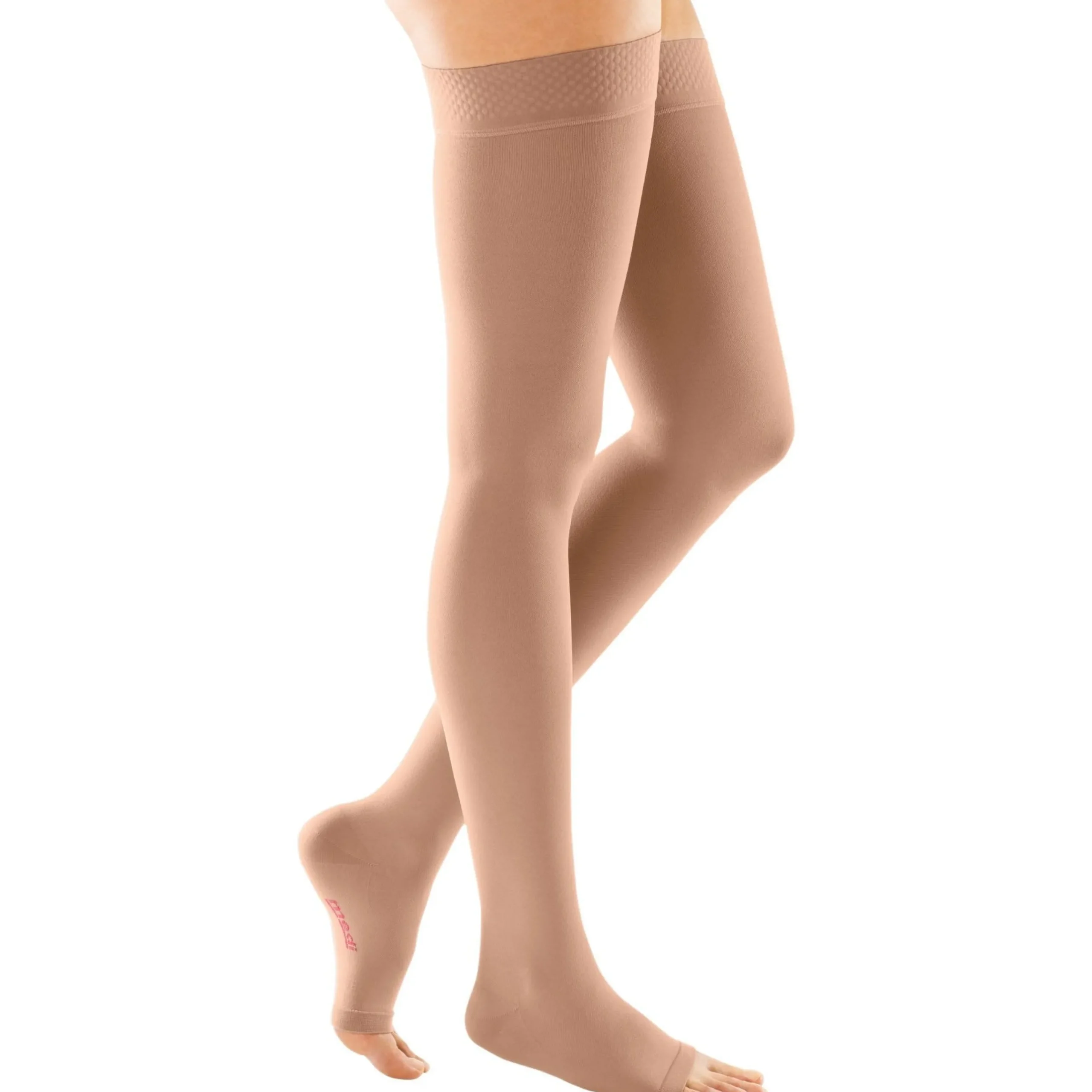 Mediven Forte Thigh High 40-50 mmHg, Open Toe w/ Silicone Top Band