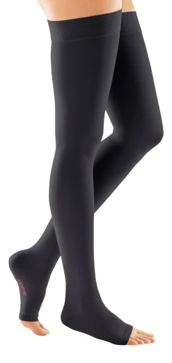 Mediven Forte Thigh High 40-50 mmHg, Open Toe w/ Silicone Top Band