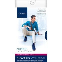 Sigvaris All-Season Merino Wool Men's Knee High 15-20 mmHg