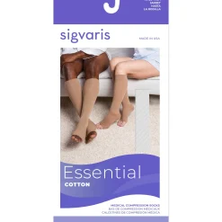 Sigvaris Cotton Knee High 30-40 mmHg, Open Toe