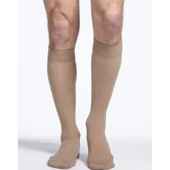Sigvaris Cotton Men's Knee High 20-30 mmHg w/ Silicone Band Grip Top