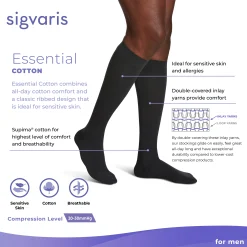Sigvaris Cotton Men's Knee High 20-30 mmHg