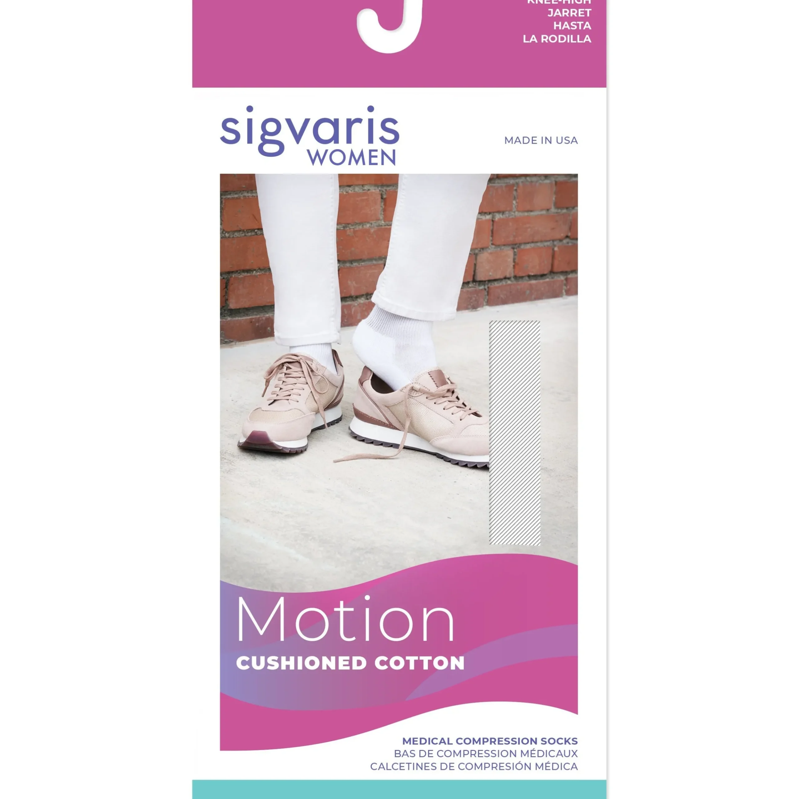 Sigvaris Cushioned Cotton Women's Knee High 20-30 mmHg