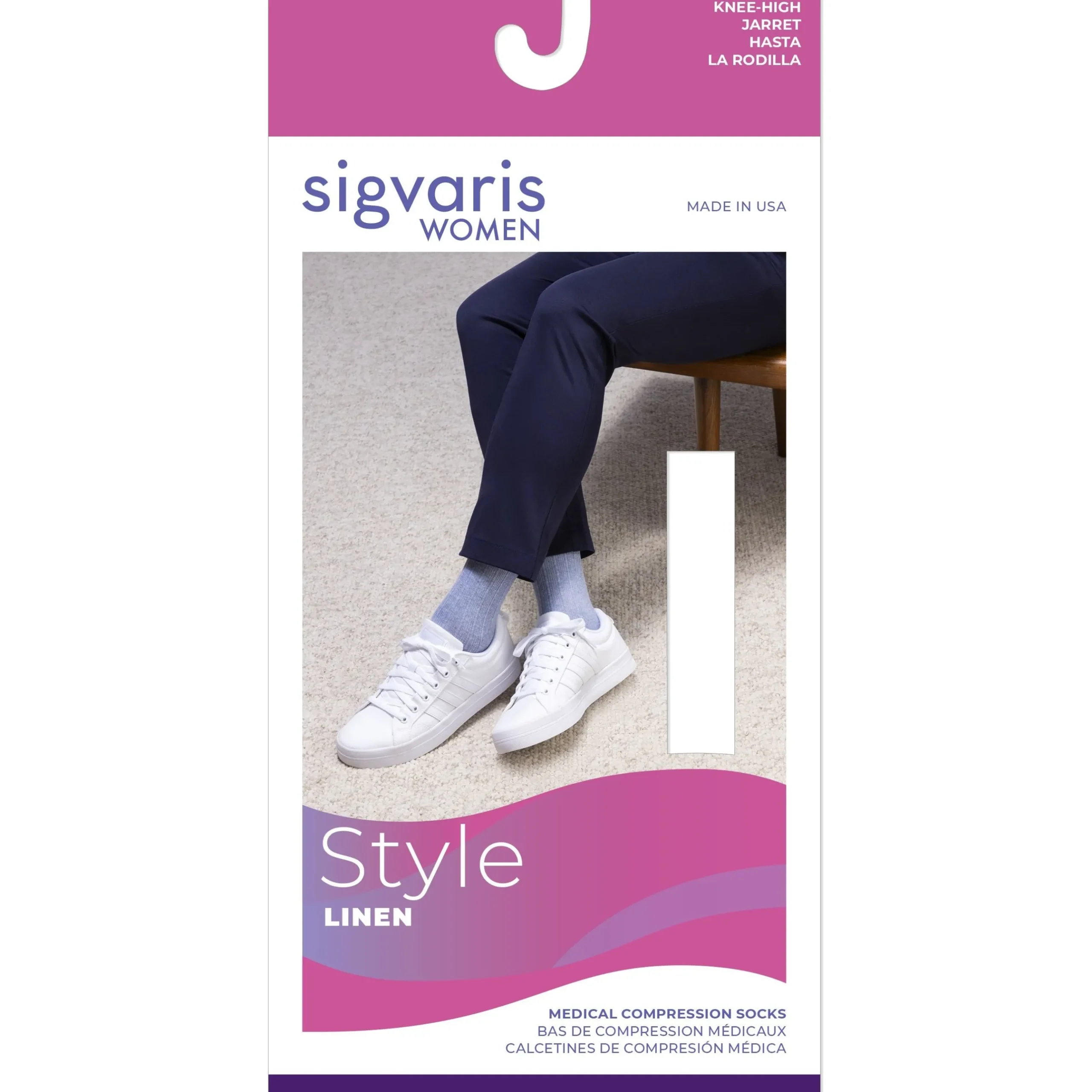 Sigvaris Linen Women's Knee High 20-30 mmHg