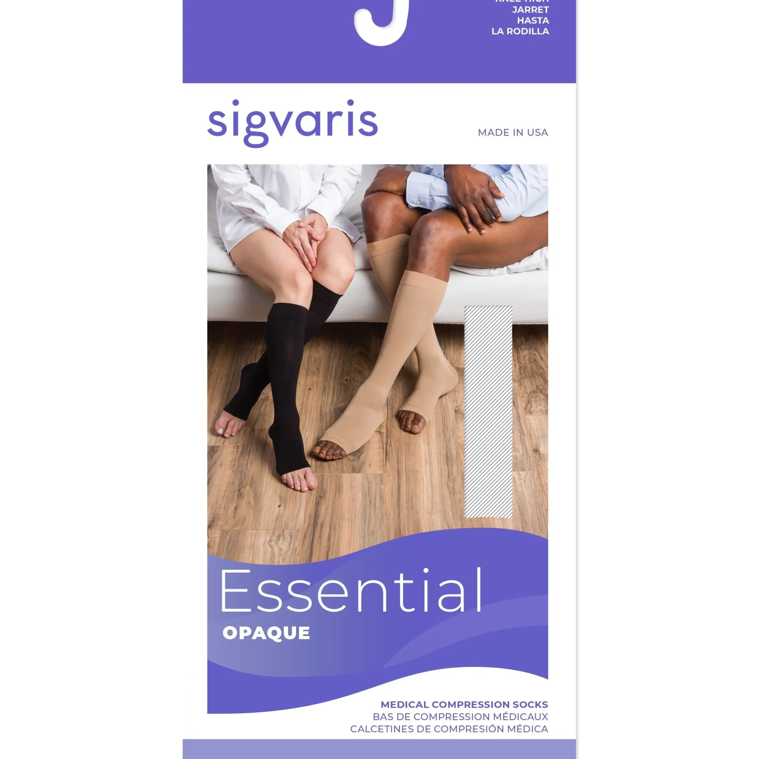 Sigvaris Opaque Knee High 20-30 mmHg, Open Toe