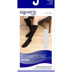 Sigvaris Opaque Men's Knee High 30-40 mmHg w/ Silicone Grip-Top