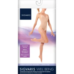 Sigvaris Sheer Fashion Women's Knee High 15-20 mmHg, Open Toe
