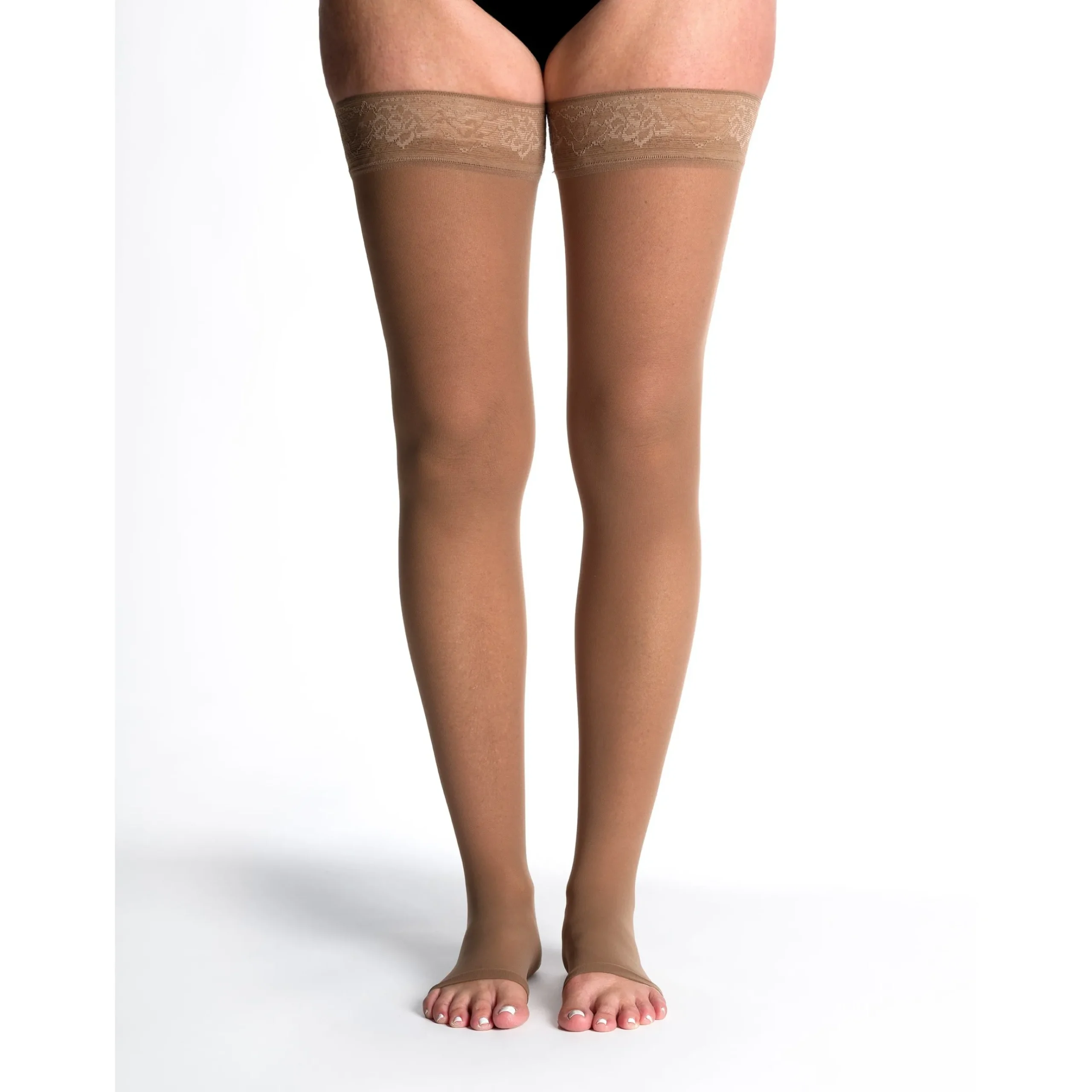 Sigvaris Sheer Women's Thigh High 15-20 mmHg, Open Toe