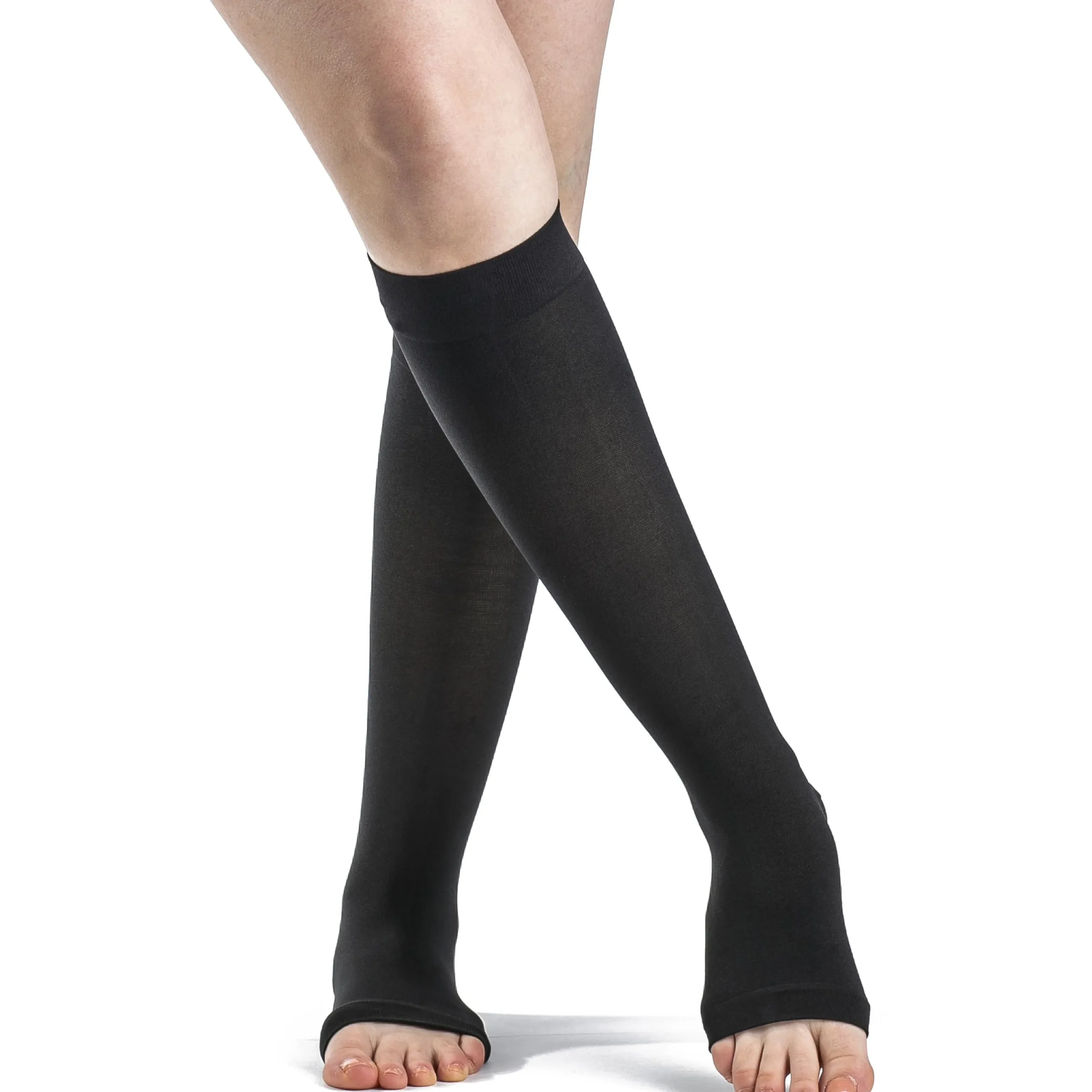 Sigvaris Soft Opaque Women's Knee High 30-40 mmHg, Open Toe