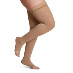 Sigvaris Soft Opaque Women's Thigh High 30-40 mmHg, Open Toe