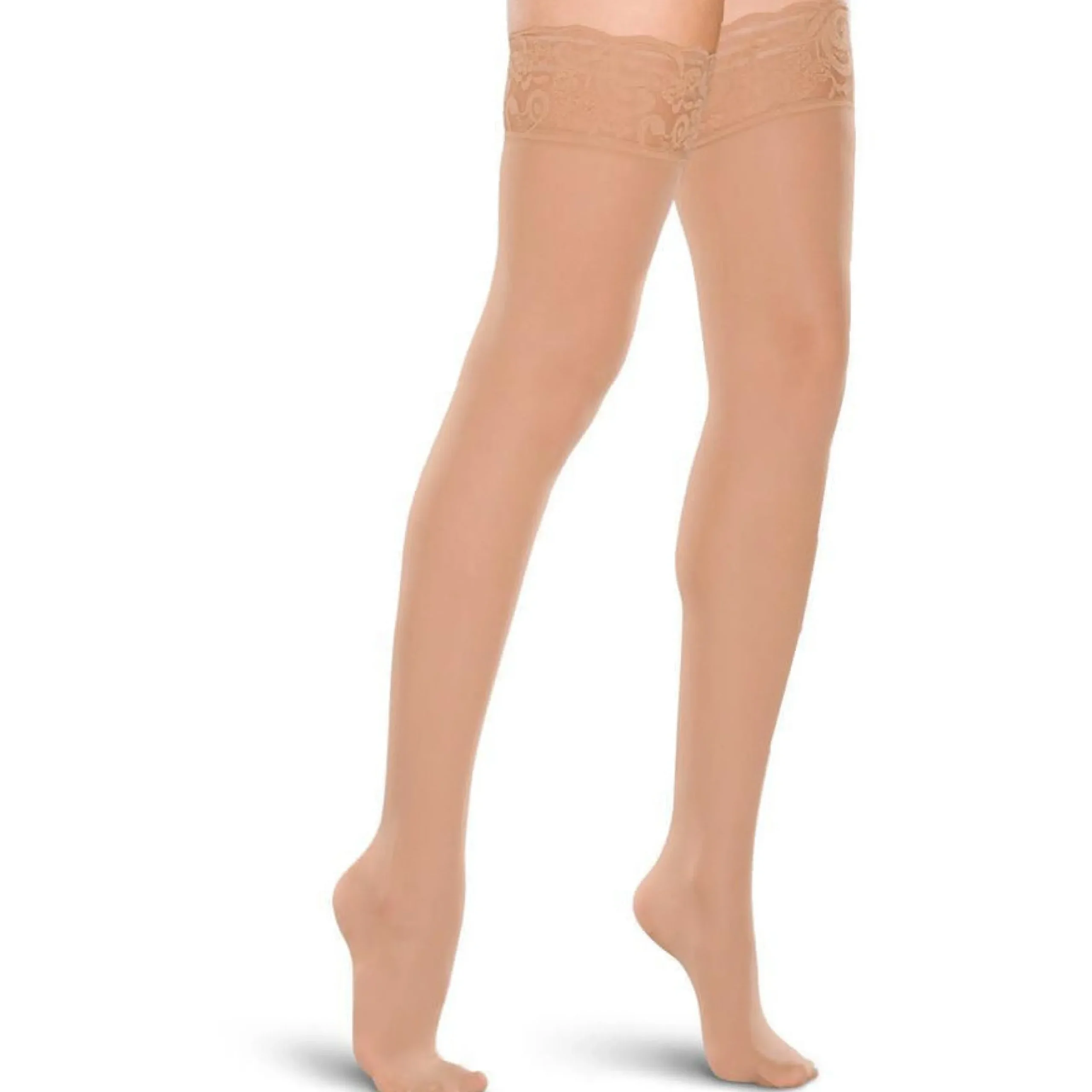 Therafirm® Sheer Women's Thigh High 20-30 mmHg w/ Lace-Top Band