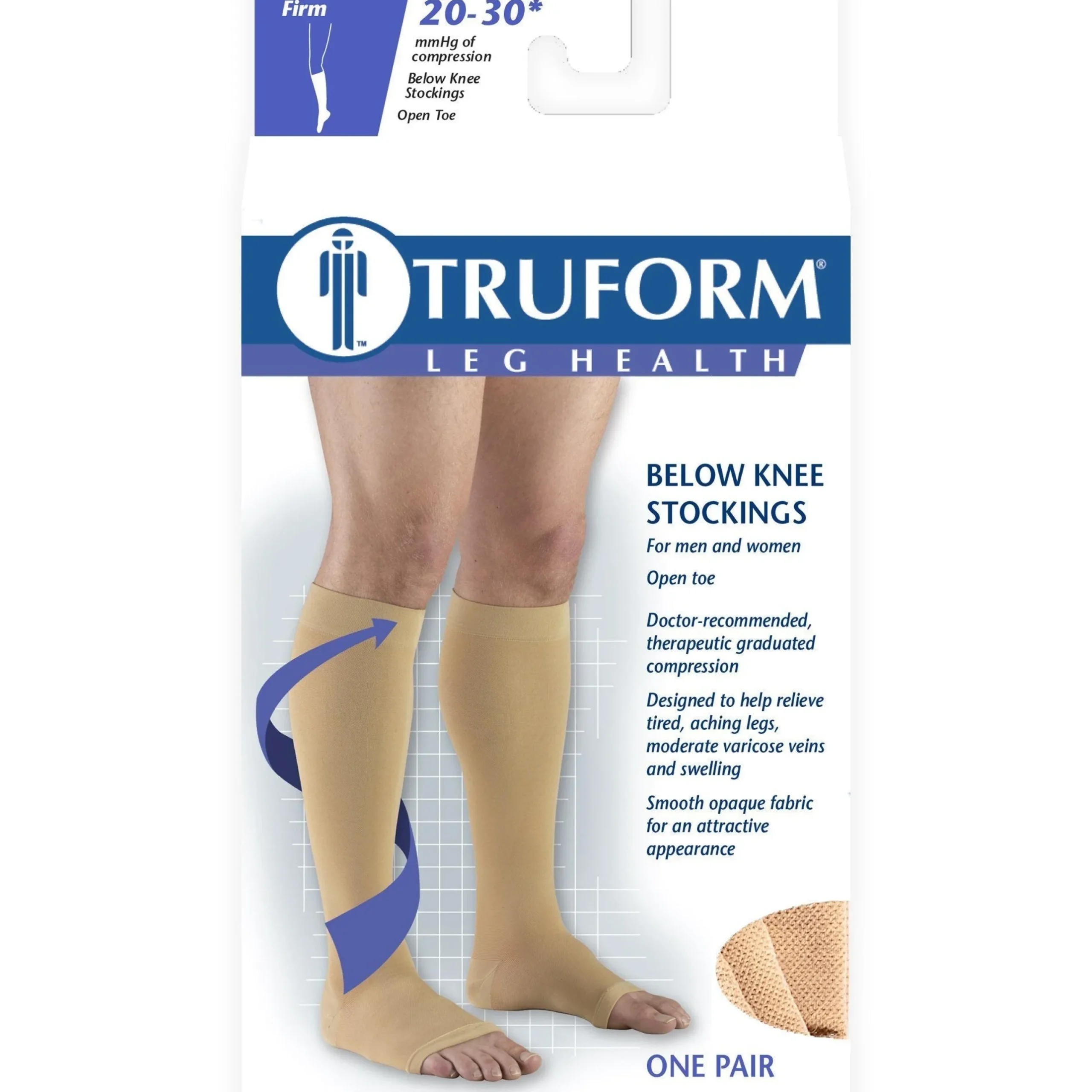 TRUFORM® Knee High 20-30 mmHg, Open Toe