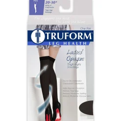 TRUFORM® Ladies Opaque Thigh High 20-30 mmHg, Open Toe