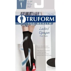TRUFORM® Ladies Opaque Thigh High 15-20 mmHg w/ Silicone Dot