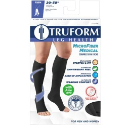 TRUFORM® MicroFiber Medical Knee High 20-30 mmHg w/ Aloe Vera, Open Toe