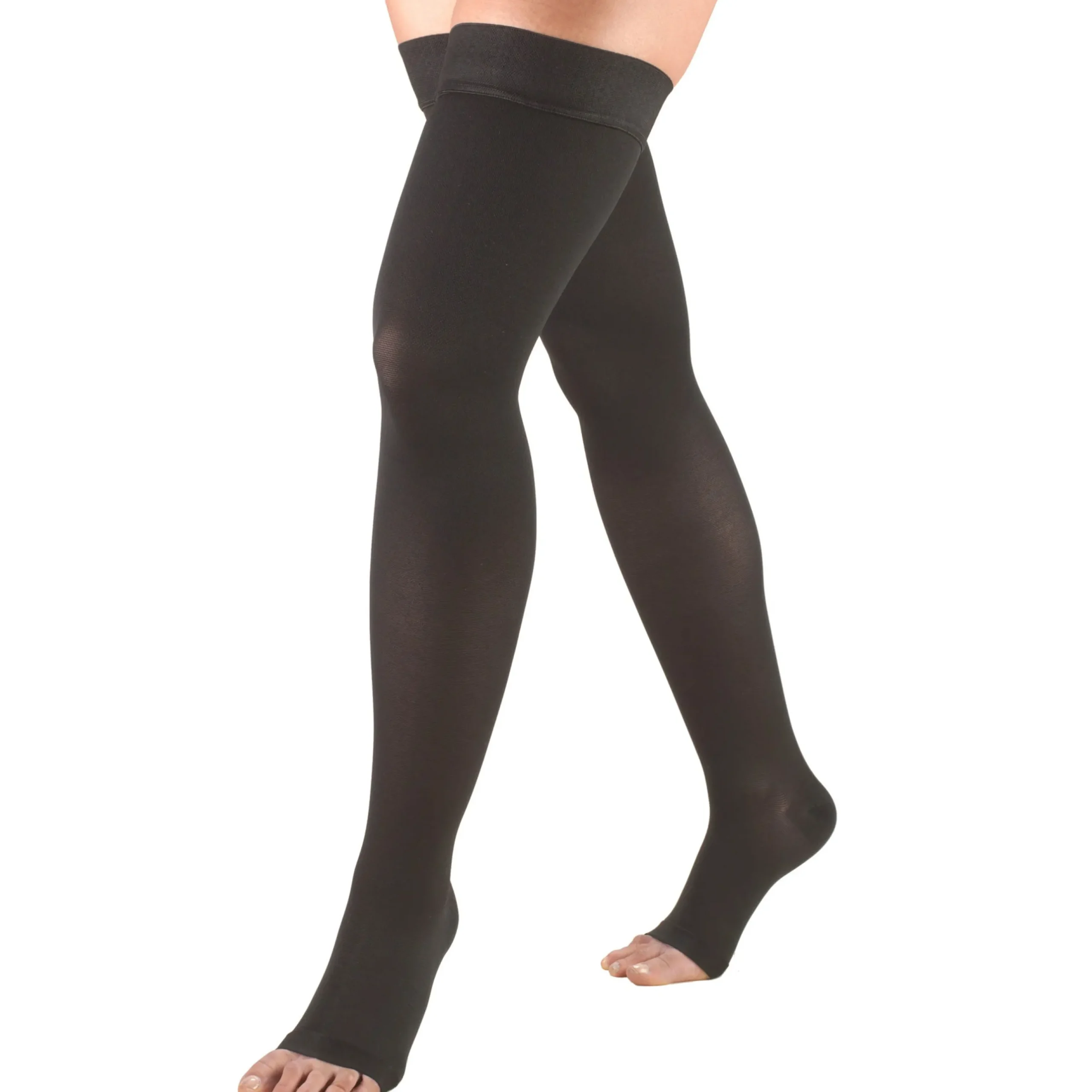 TRUFORM® Thigh High 20-30 mmHg w/ Silicone Dot, Open Toe