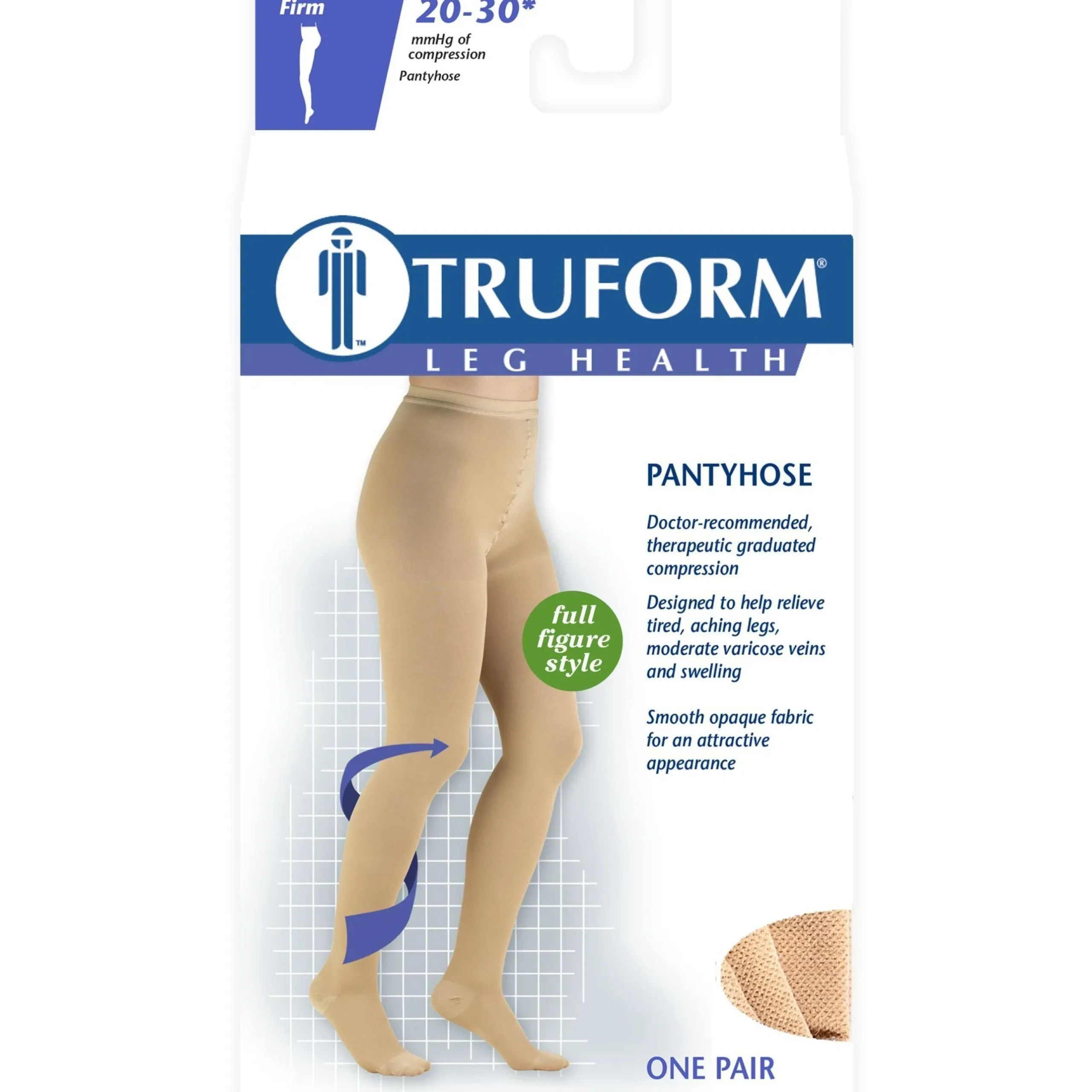 TRUFORM® Women's Pantyhose 20-30 mmHg, Plus Size