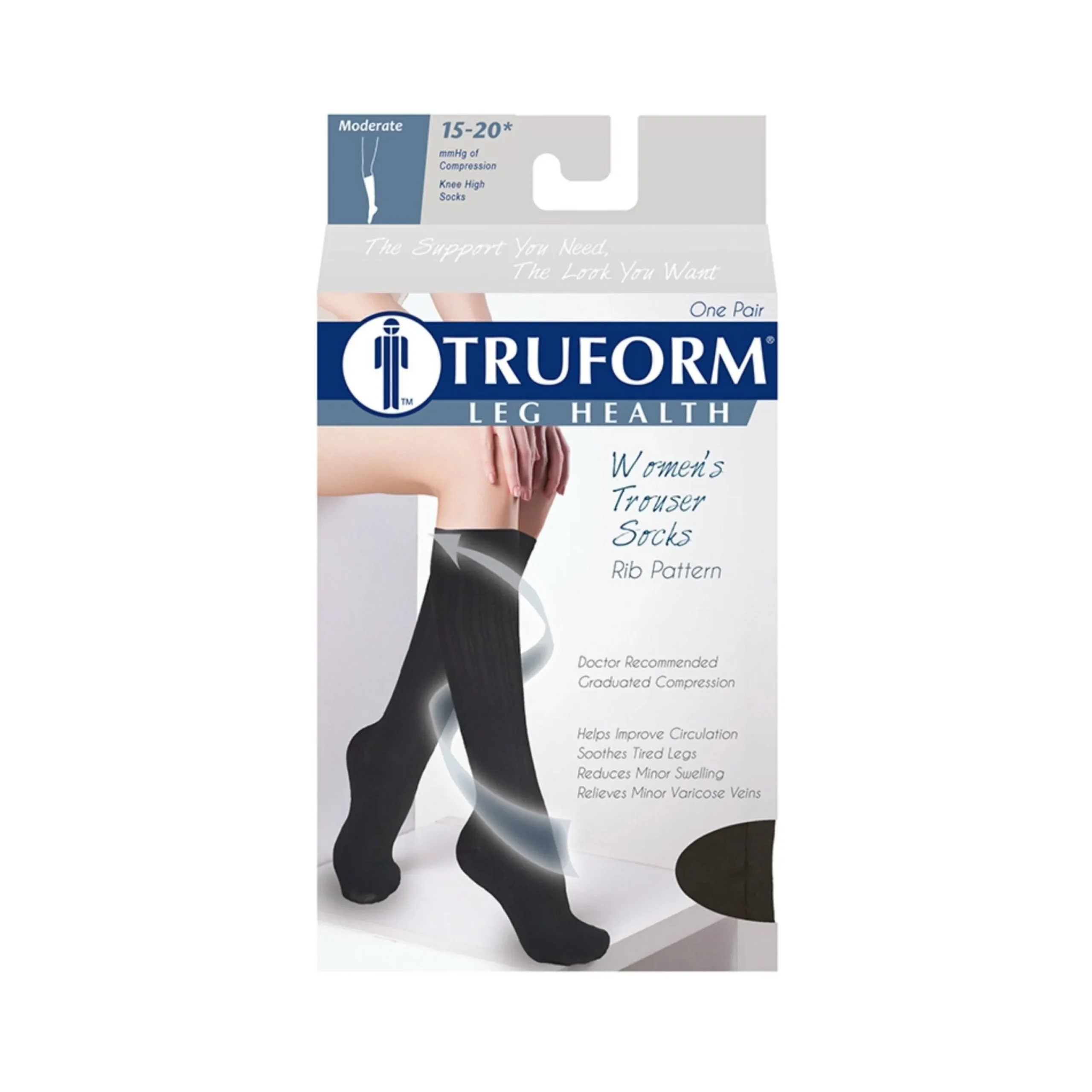 TRUFORM® Women's Trouser Knee High 15-20 mmHg