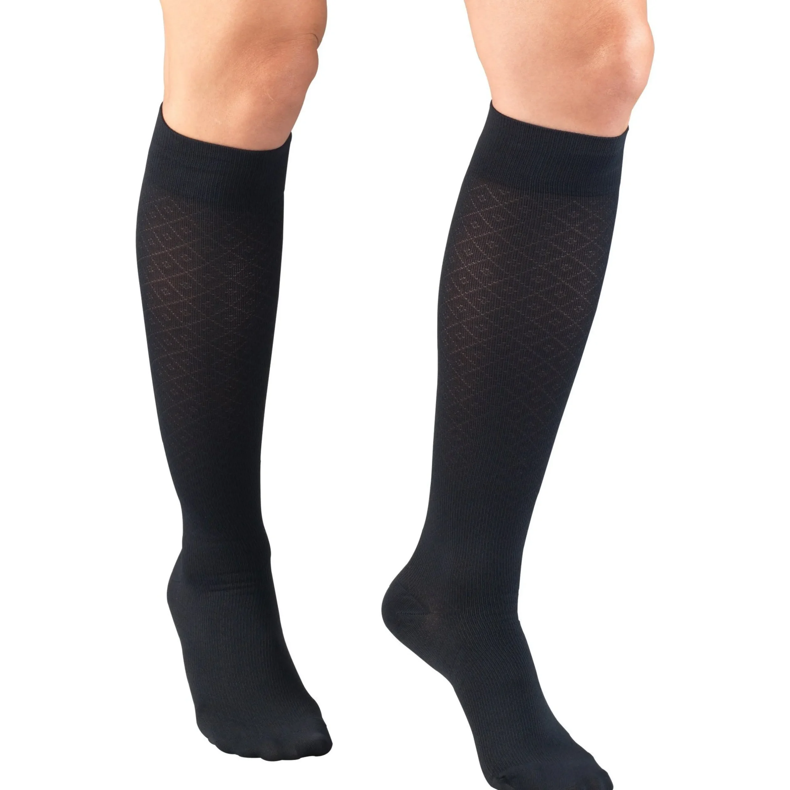 TRUFORM® Women's Trouser Knee High 15-20 mmHg, Diamond Pattern