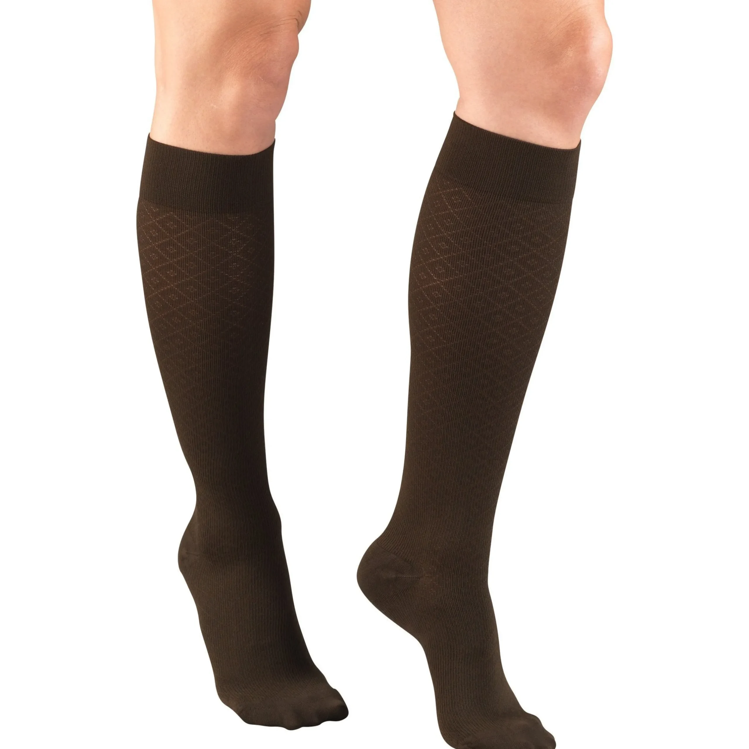 TRUFORM® Women's Trouser Knee High 15-20 mmHg, Diamond Pattern