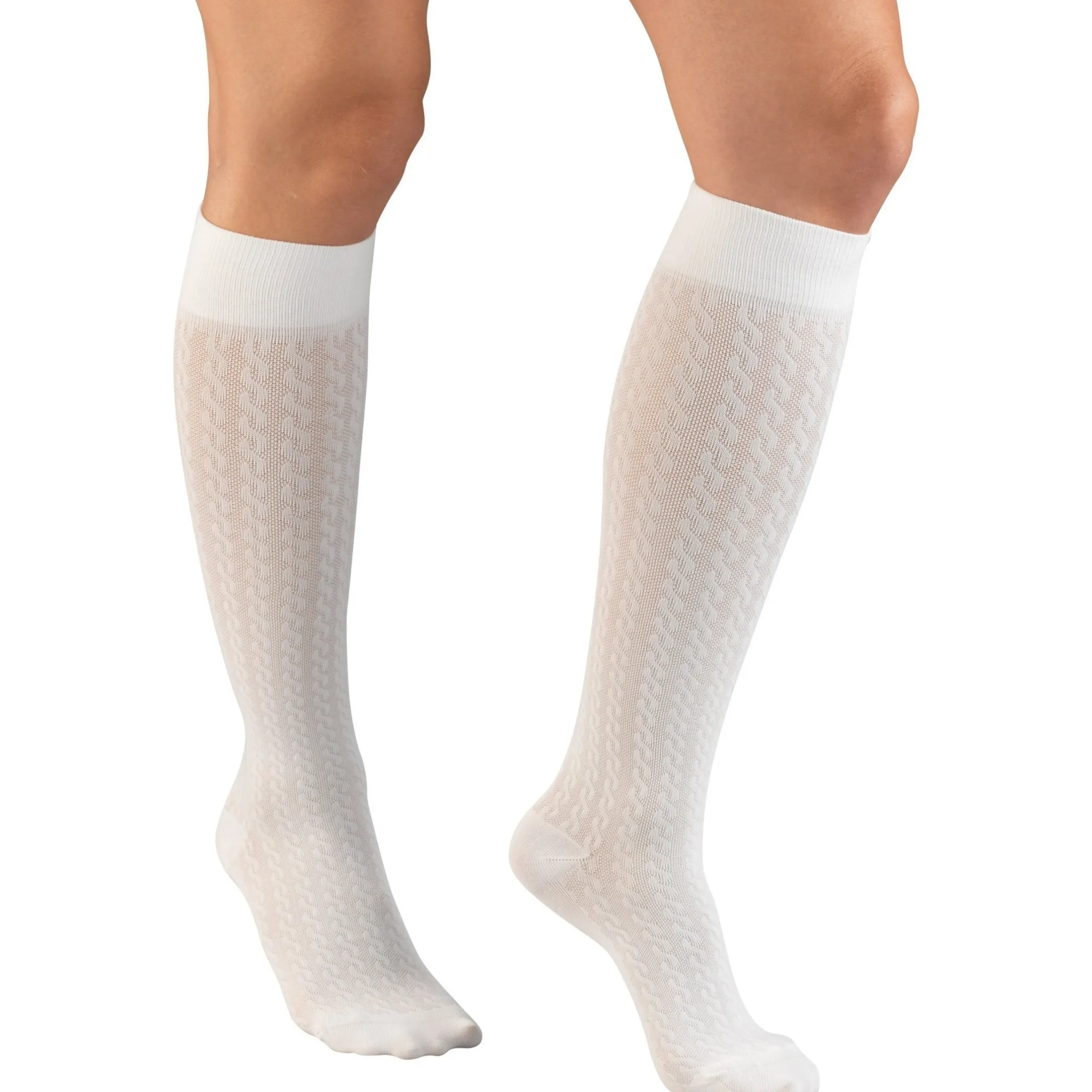 TRUFORM® Women's Trouser Knee High 15-20 mmHg, Cable Pattern